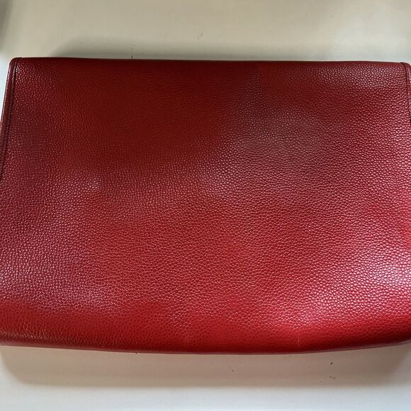 Fendi Vintage Red Leather Large Envelope Clutch bag - Picture 7 of 11